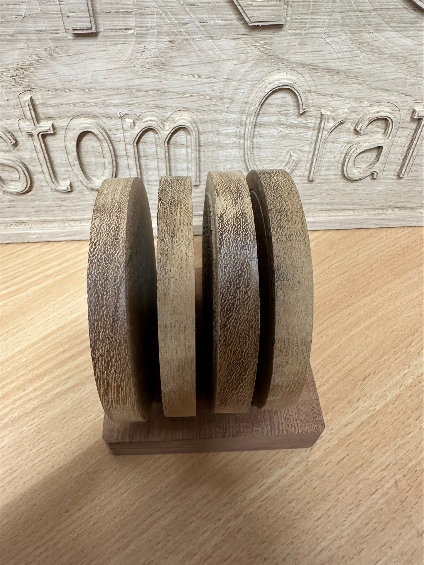 Set of 4 coasters with matching caddy